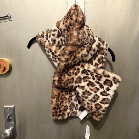 Retro Leopard Print Faux Fur Pull Through Scarf - Picture 10 of 16